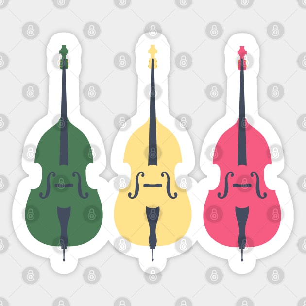 Trio of Bright  Double Basses Sticker by NattyDesigns